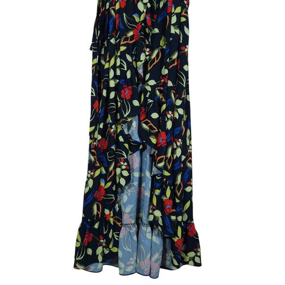 Eloquii Womens Maxi Dress 18 Floral Wrap Boho Ruffle V Neck Tie Waist Flowy Chic - Picture 7 of 14